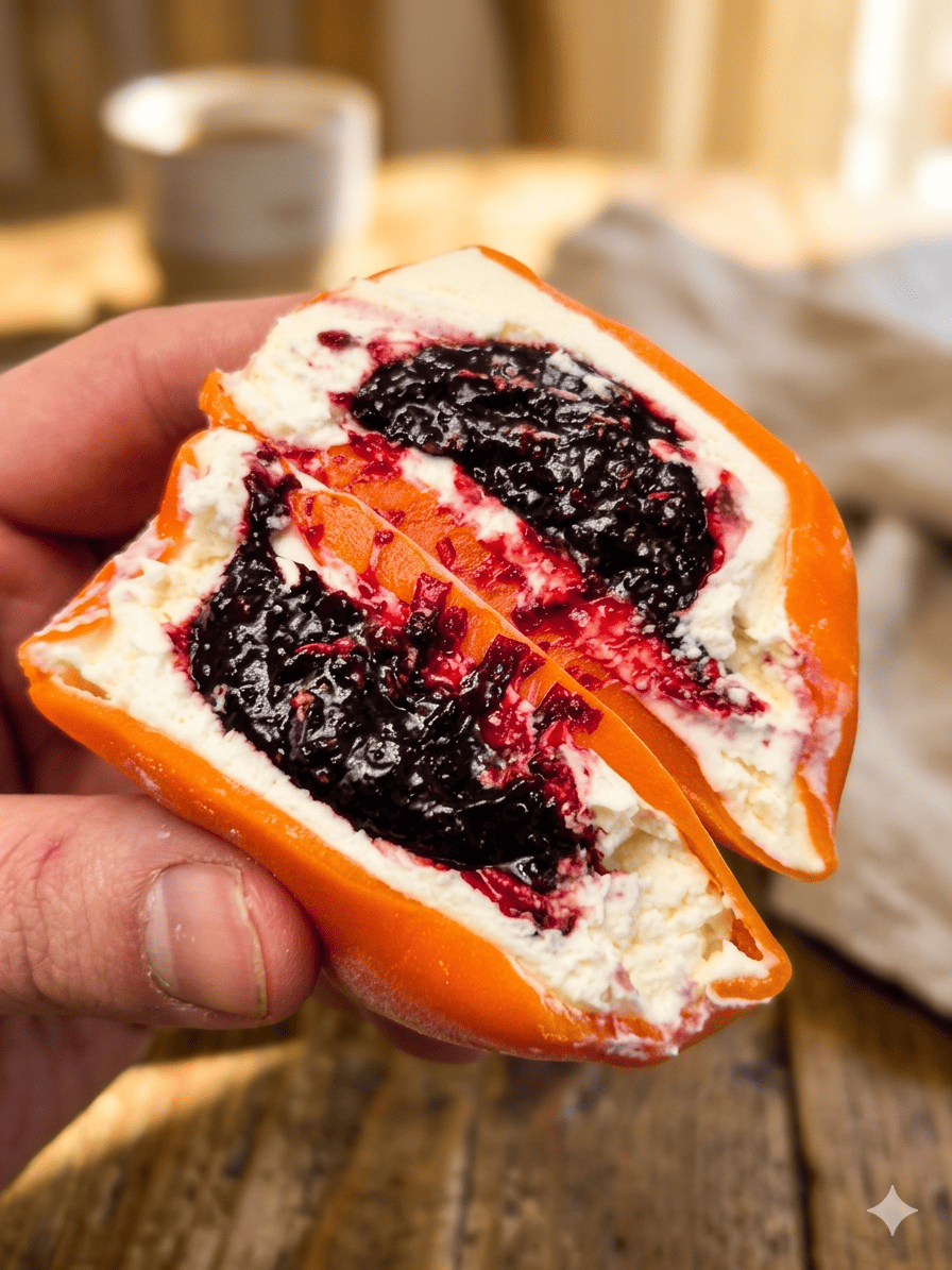 Моти с ягодным центром и кремом маскарпоне