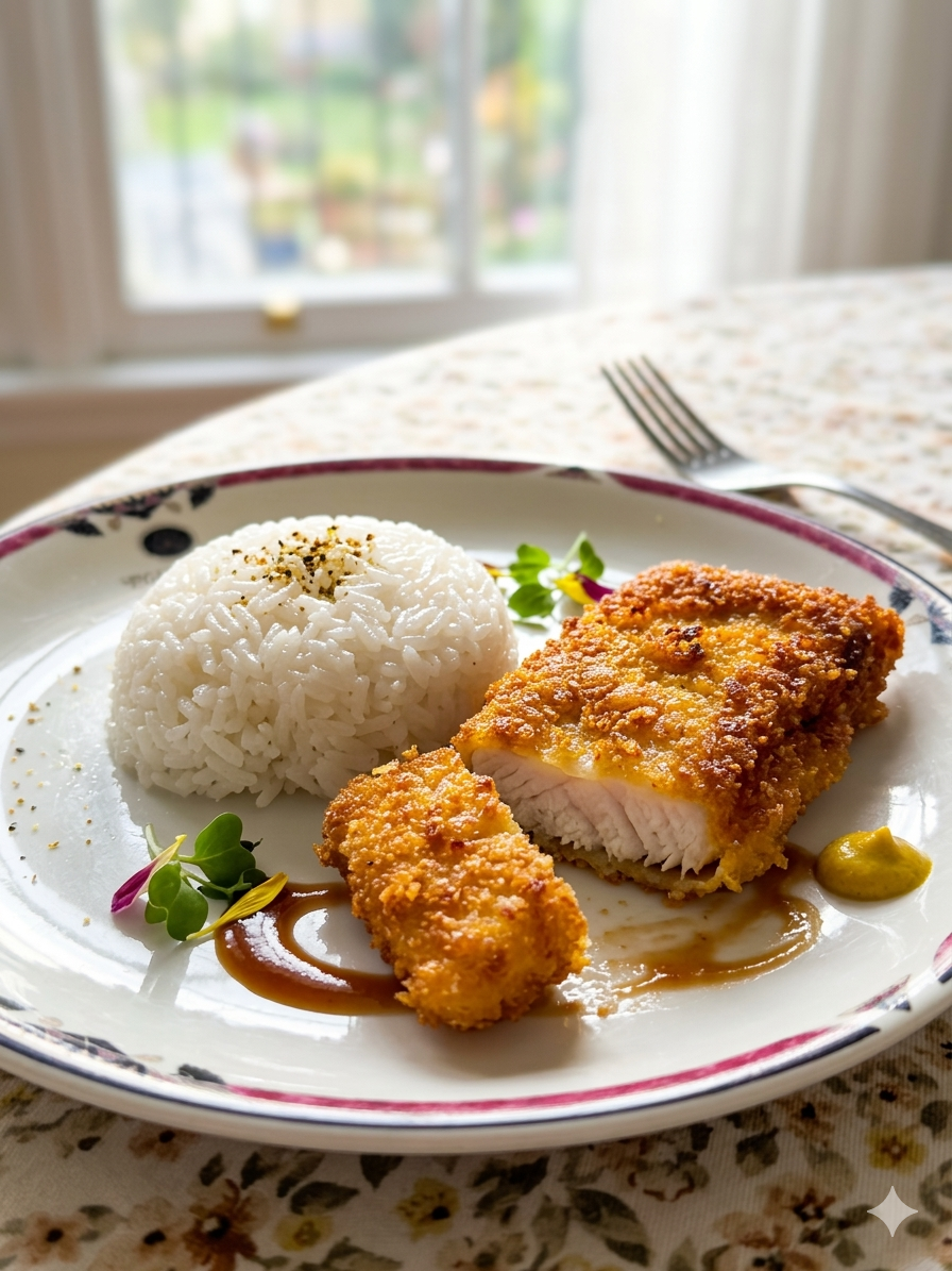 Пангасиус в панировке Панко с рисом